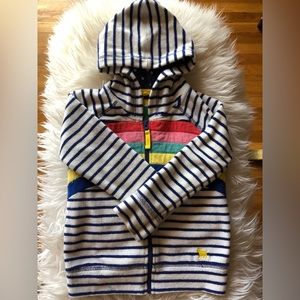 Mini Boden terry cloth blue stripe rainbow cover up swim